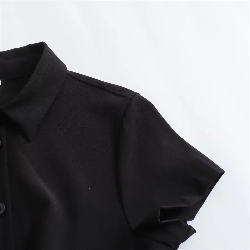 Vestido curto, casual, Polo com Gola Alta