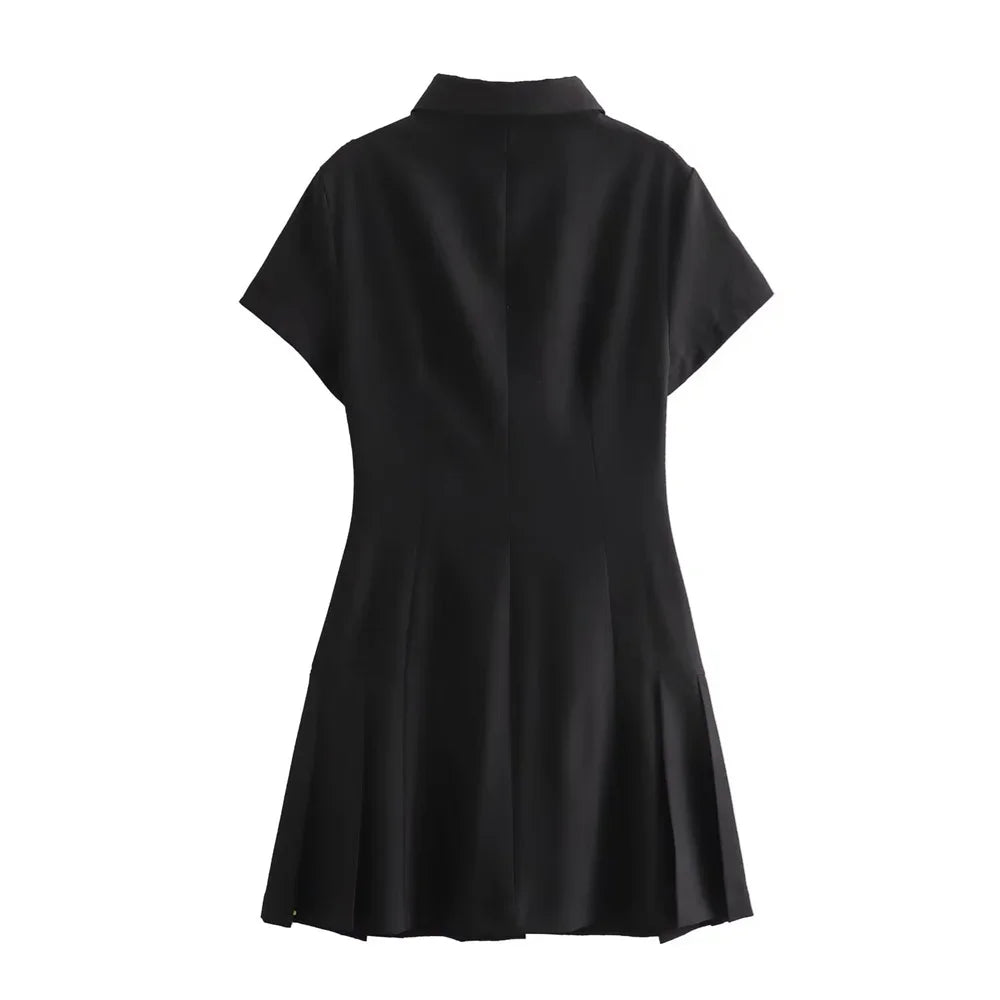 Vestido curto, casual, Polo com Gola Alta