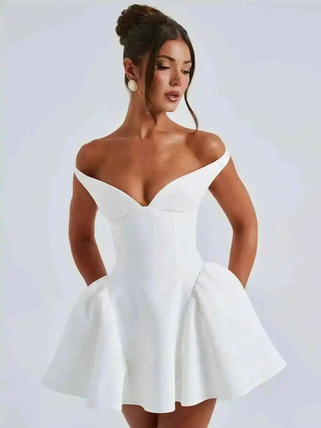 Vestido Avrilyaan ombro a ombro, decote nas costas, sexy, elegante